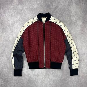 Rag & Bone Silk Print Bomber Jacket with Banded Trim US 0 Size